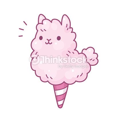 416x416 Cute Cartoon Cotton Candy Llama Adorable Vector Illlustration