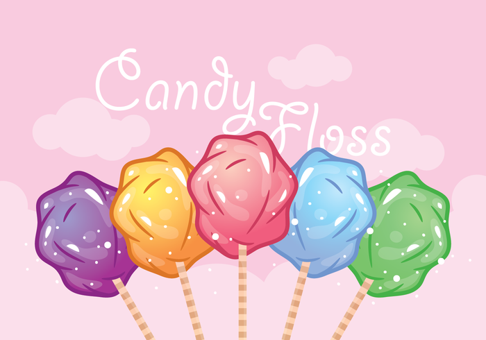 700x490 Multicolored Candy Floss Vector