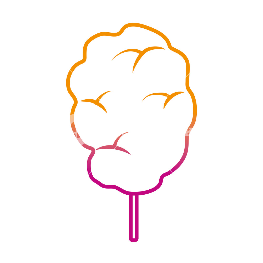 1000x1000 Degraded Line Sweet Fluffy Candy Floss Snack Vector Illustration