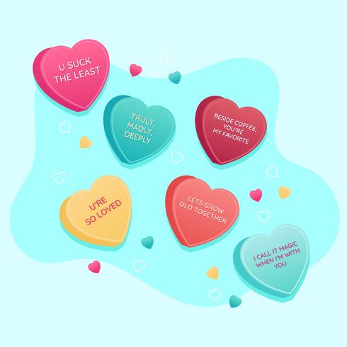Valentine Candy Hearts Vector 490x490 Valentine Candy Hearts Vector