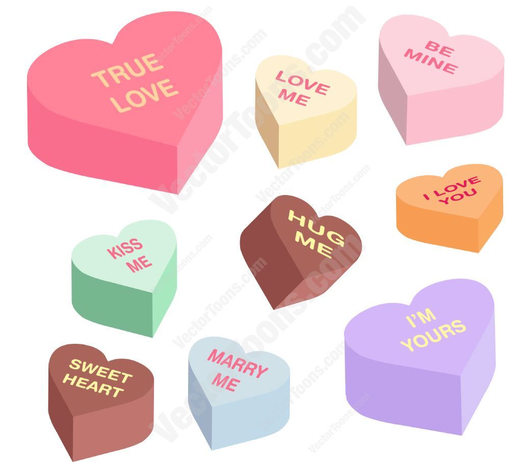 Candy Heart Graphics Valentine's Day 1024x907 Candy Heart Graphics Valentine's Day