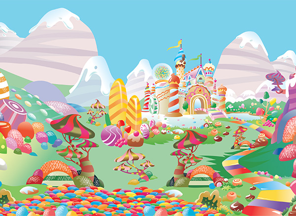 600x438 Colorful Candy Land Vector Background
