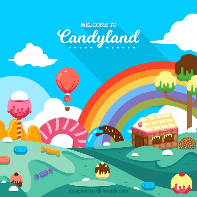 626x626 Tasty Candy Land Background In Flat Style Vector Free Download