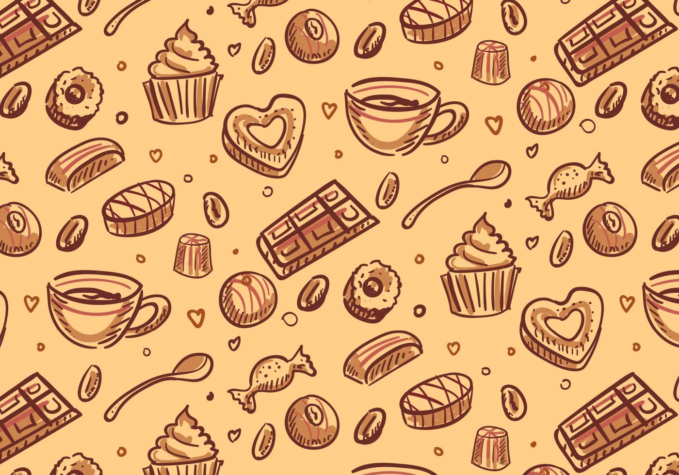 1400x980 Chocolate Candy Pattern Vector Few Minutes Us Chocolate Art