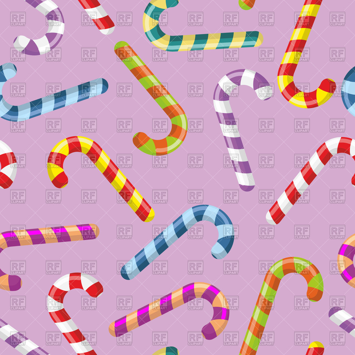 1200x1200 Colourful Striped Candy Stick, Seamless Pattern Vector Image