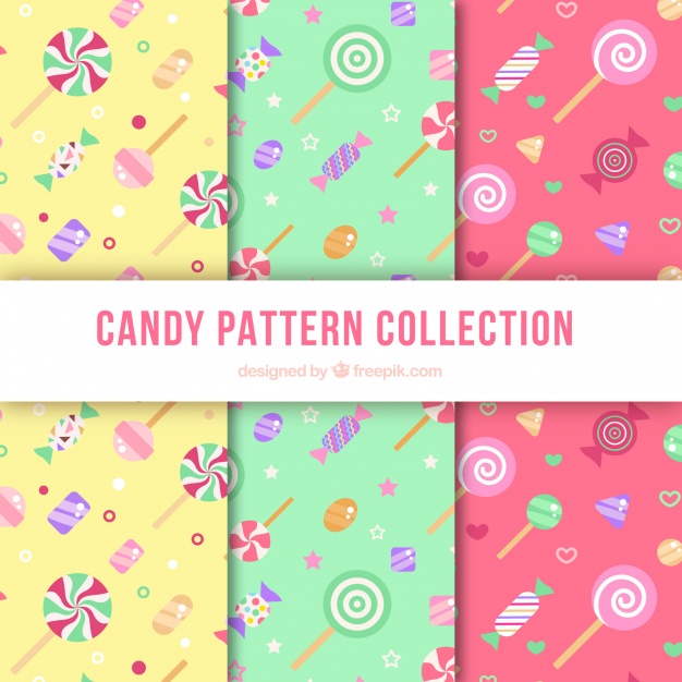 626x626 Candies Pattern Set Vector Free Download