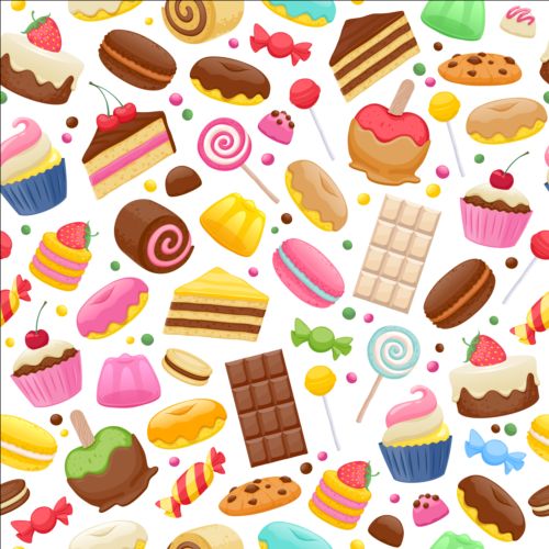 500x500 Cute Sweet Candy Seamless Pattern Vector Free Download