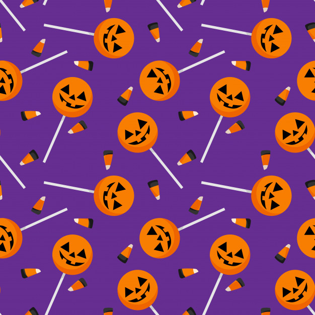 626x626 Halloween Candy Seamless Pattern Vector Premium Download