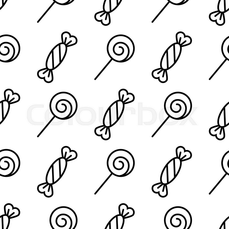 800x800 Seamless Candy Pattern Sweets Stock Vector Colourbox