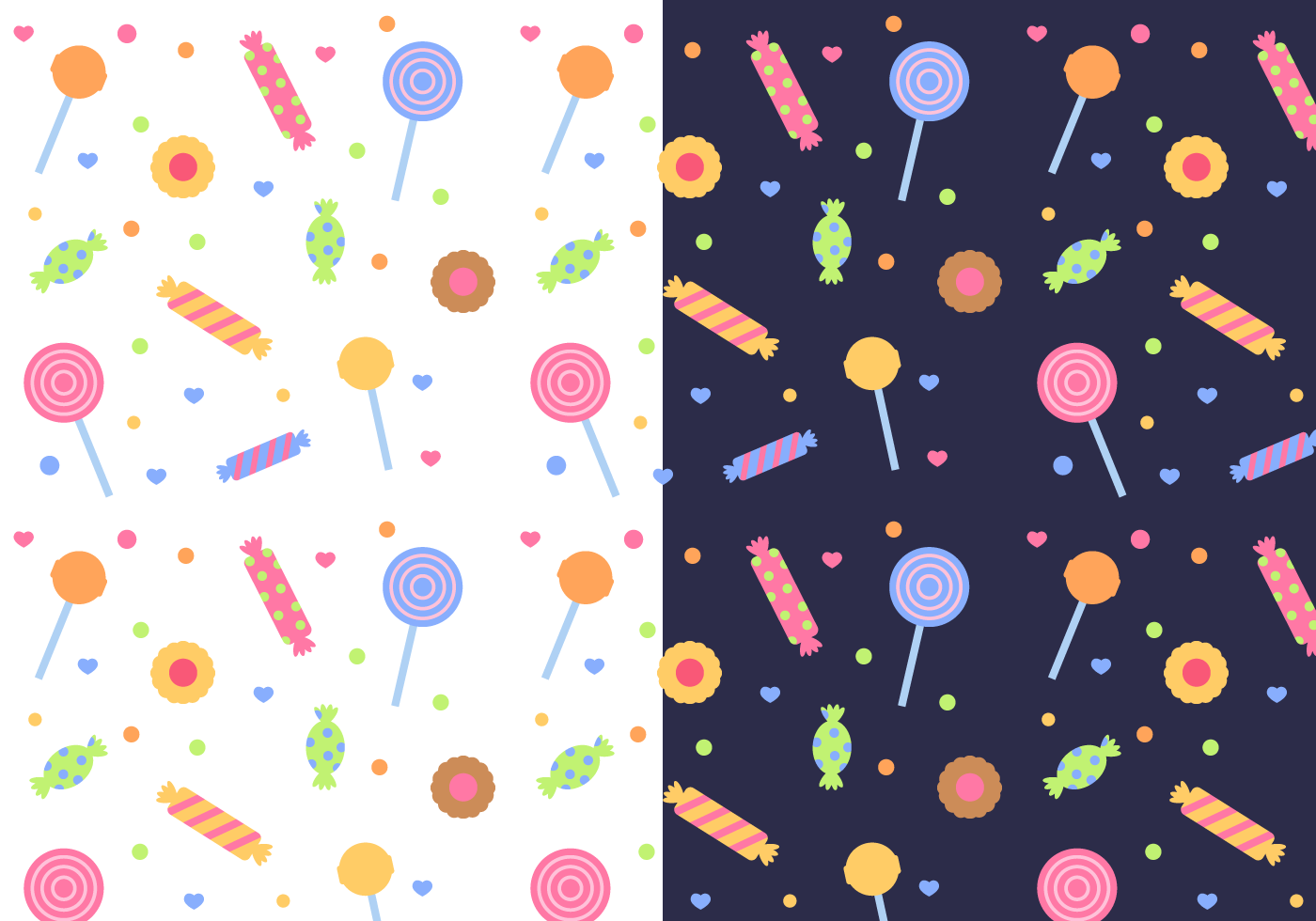 1400x980 Candy Pattern Free Vector Art