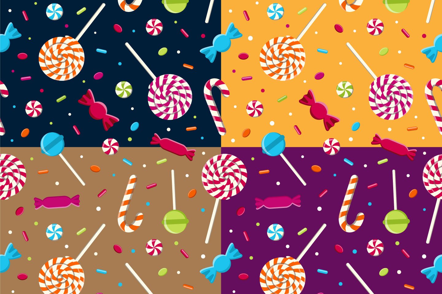 1440x960 Candy Vector Seamless Free Pattern