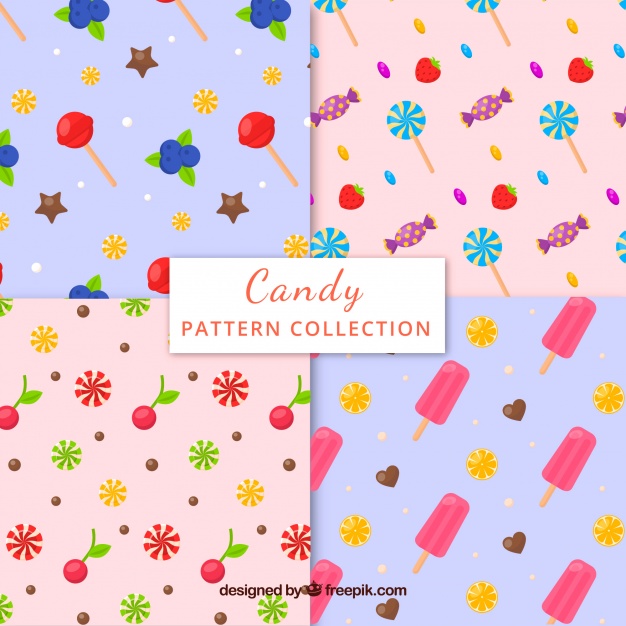 626x626 Candy Pattern Set Vector Free Download