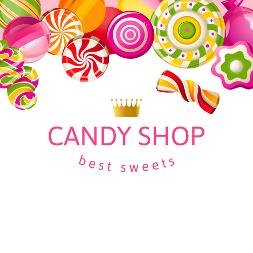 Candy Shop Background With Crown Vector Free Download 500x500 Candy Shop Background With Crown Vector Free Download