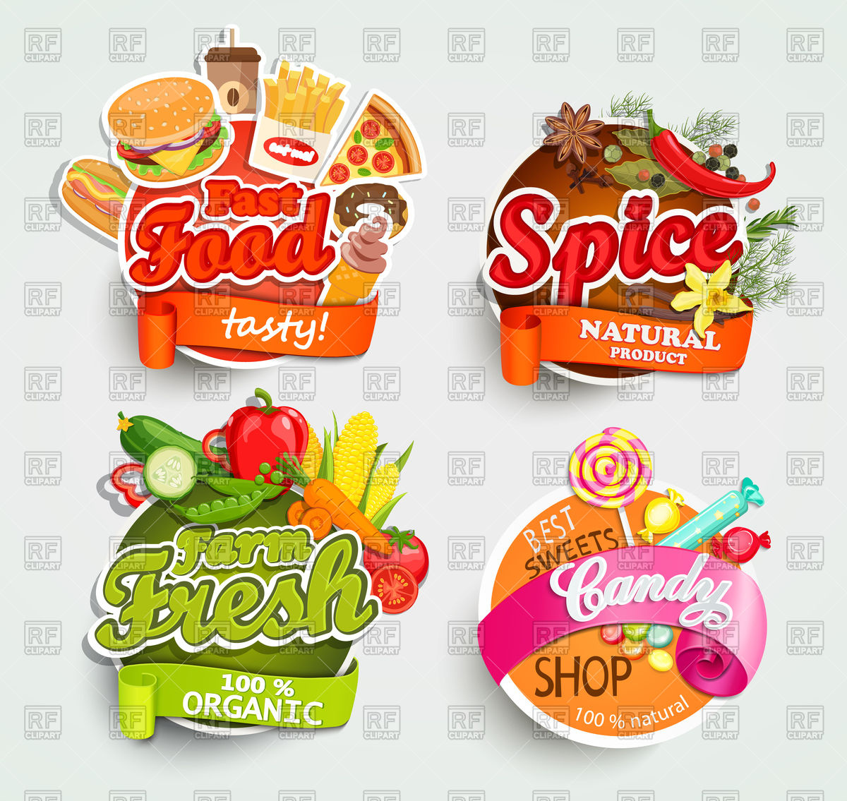 Food Emblems Set 1200x1135 Food Emblems Set