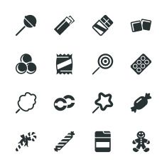 235x234 Candy Silhouette Icons Vector Art Illustration Sweets Icons