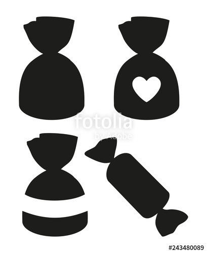 409x500 Back And White Silhouette Candy Set Stock Image And Royalty Free