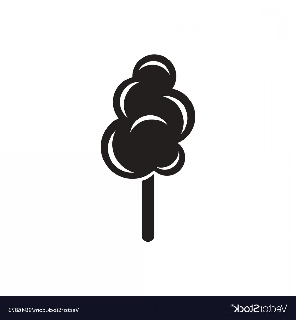 1200x1296 Black Icon On White Background Cotton Candy Vector Catchsplace