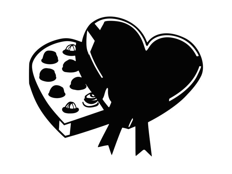794x596 Box Of Chocolates Candy Silhouette Cutting Clipart Etsy