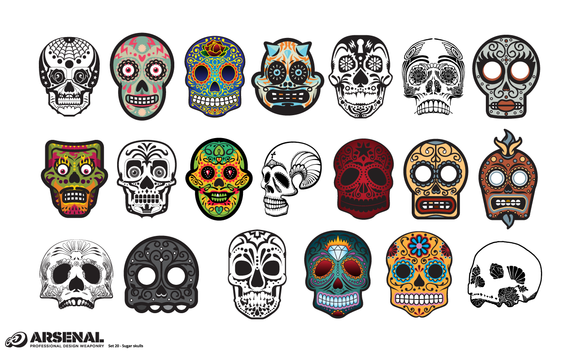 580x352 Candy Skulls Vector Pack