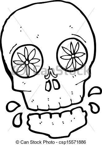 330x470 Cartoon Mexican Candy Skull Vector