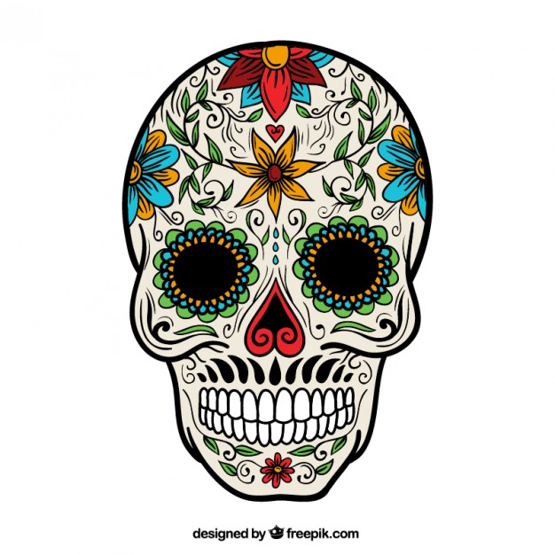 626x626 Floral Sugar Skull Vector Free Download