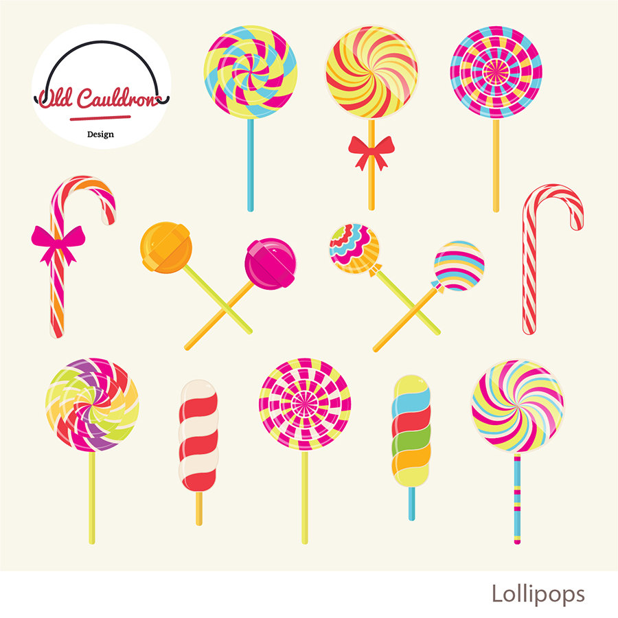900x900 Lollipops Clipart Candy Vector Clipart Sweets Clipart Etsy