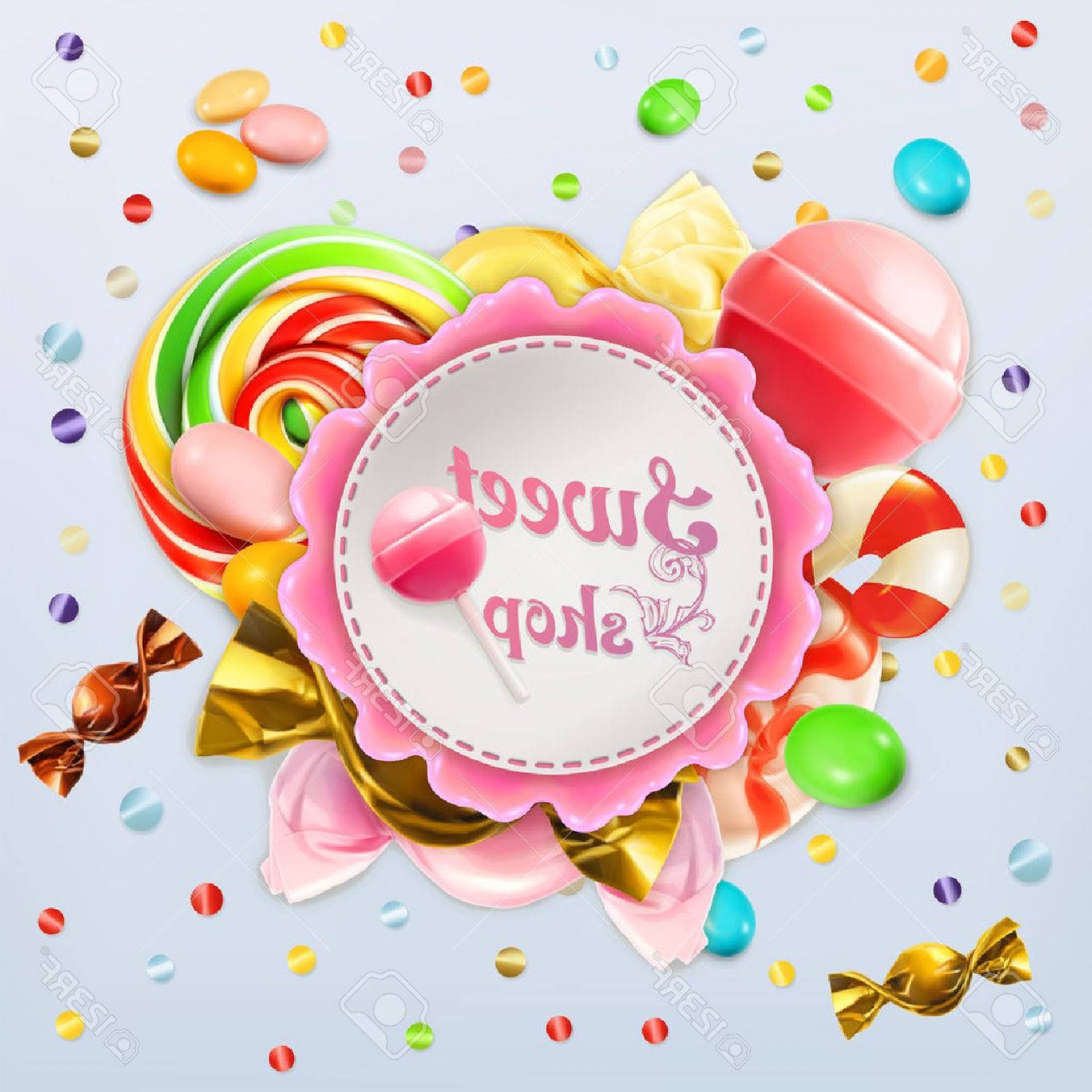 1560x1560 Photostock Vector Sweet Shop Candy Vector Label Soidergi