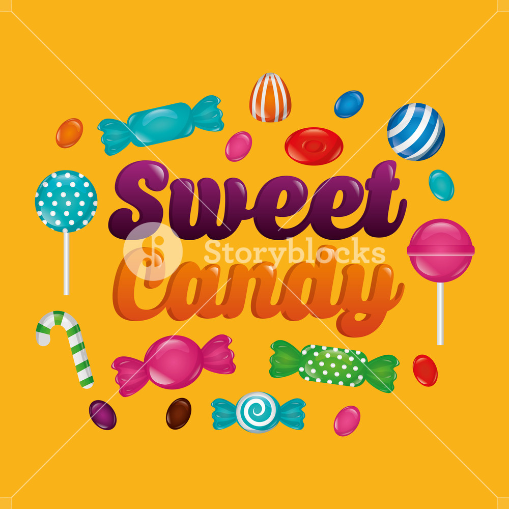 1000x1000 Sweet Candy Color Sign Bombom Alminds Mints Bananas Cane Candy