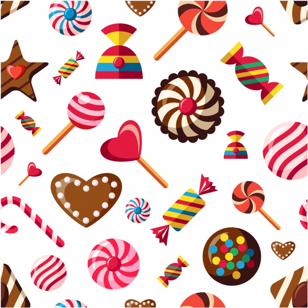 626x626 Candy Pattern Background Vector Free Download
