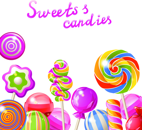 500x458 Candy With Sweet Shop Background Vector Free Vector