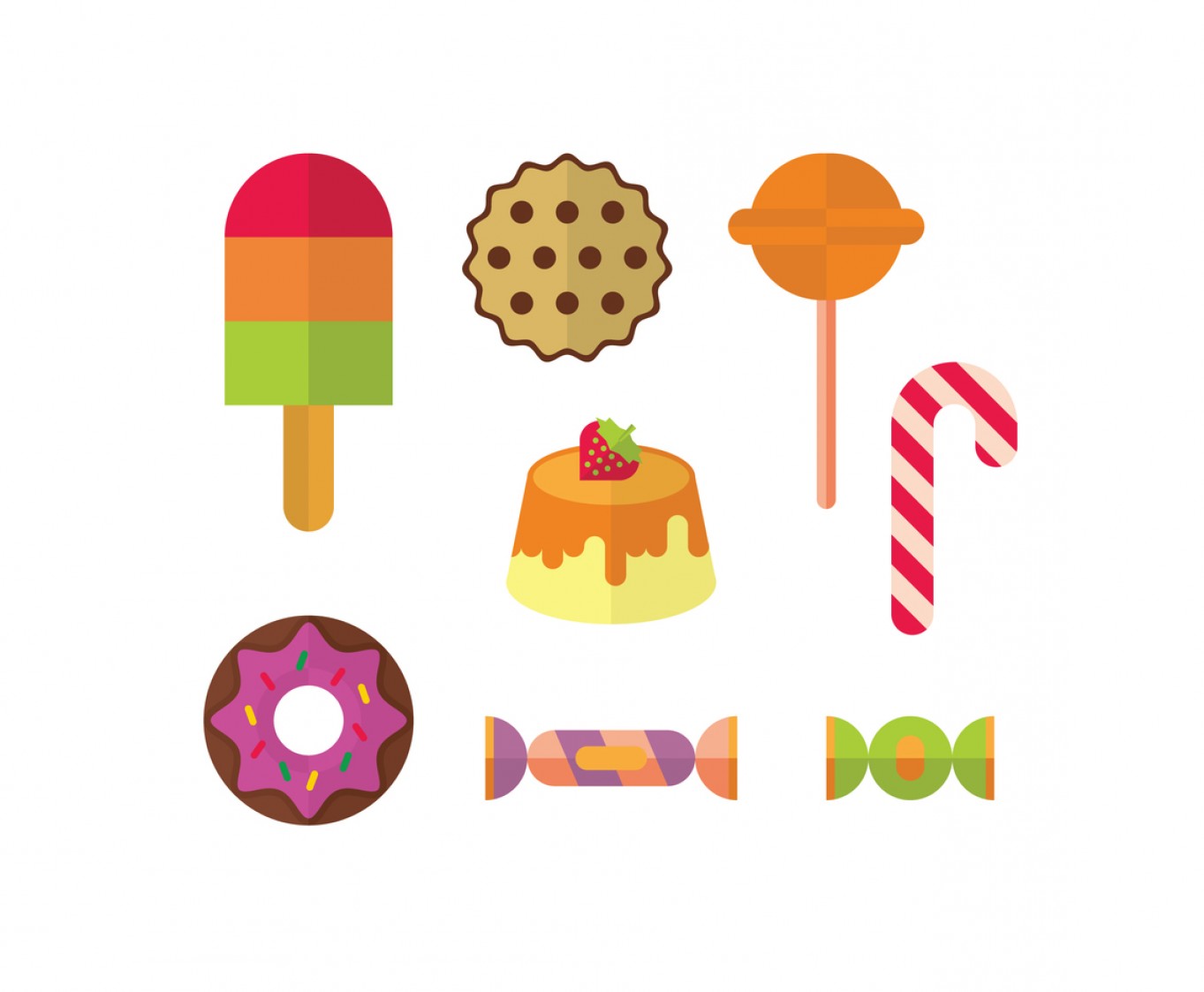 1363x1123 Caramel Cookies And Candies Vector Soidergi