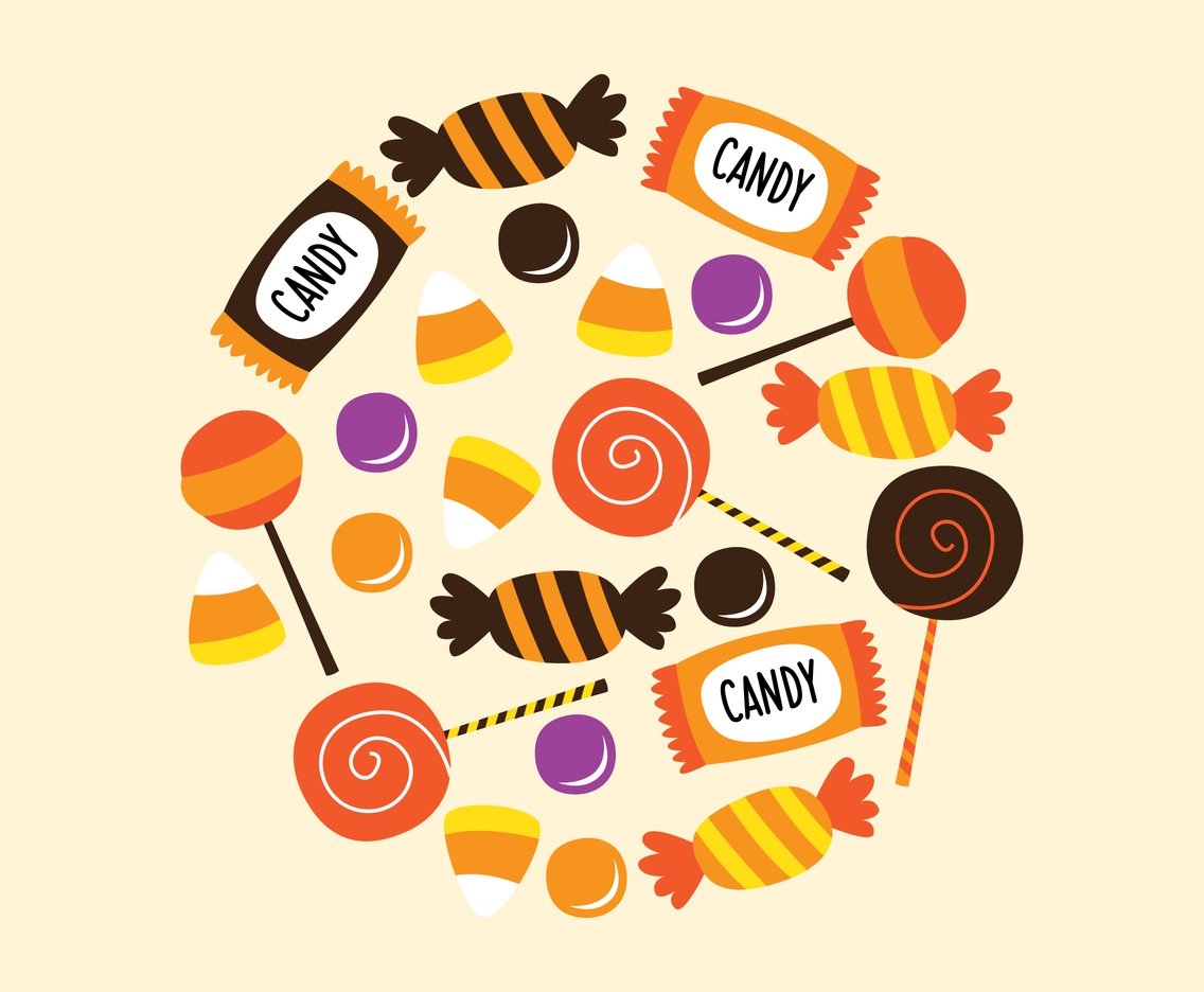 1136x936 Halloween Candies Vector Art Graphics
