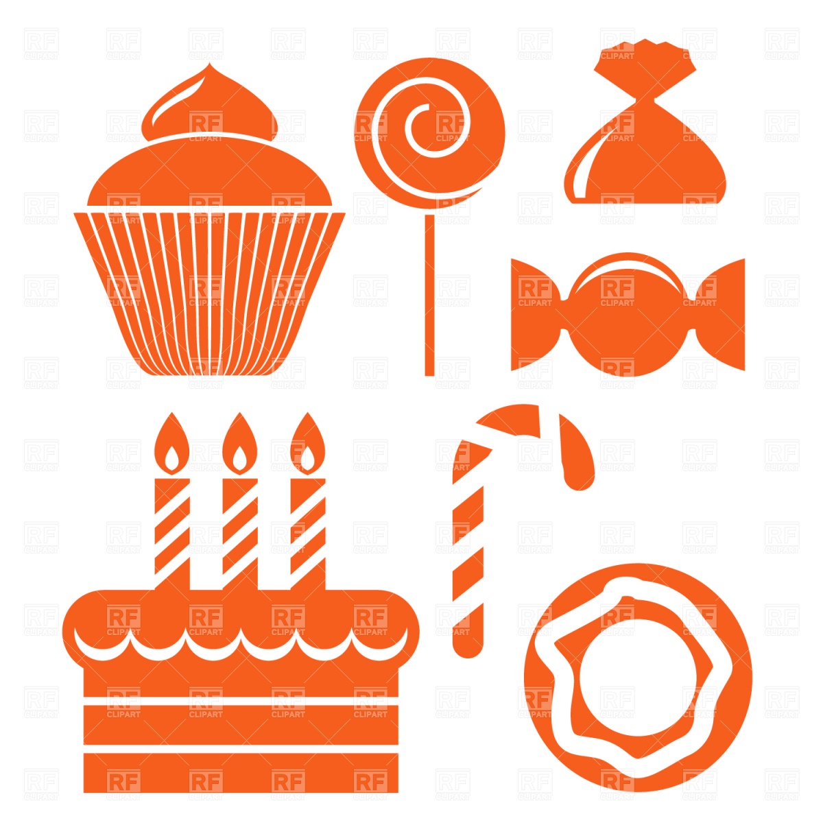 1200x1200 Sweets Icon Set, Cake And Candies Vector Image Of Food