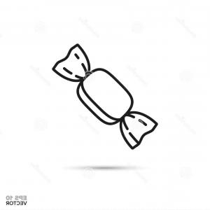 300x300 Hard Candy Wrapper Vector Line Icon Sweet Food Symbol Wrapped Hard