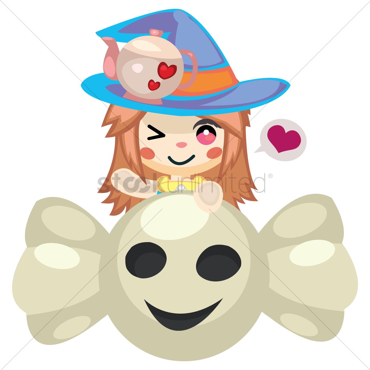 1300x1300 Witch With Candy Wrapper Vector Image