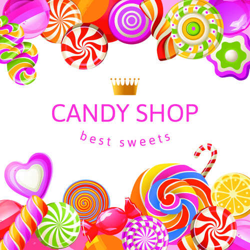 Candy With Sweet Shop Background Vector Candy Land Theme 500x500 Candy With Sweet Shop Background Vector Candy Land Theme