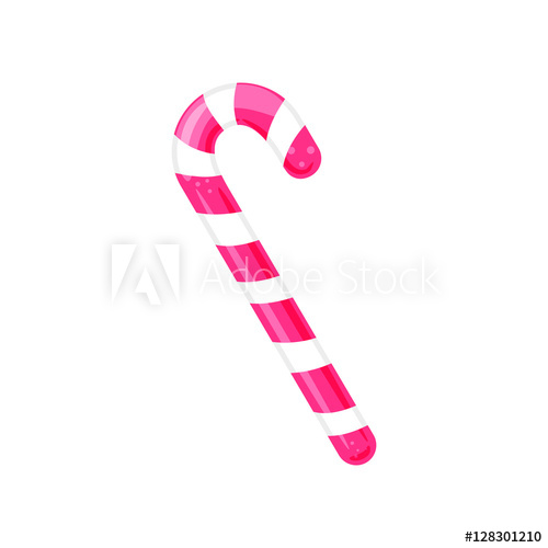 500x500 Caramel Candy Cane Vector Icon Pink And White Sweet Stick