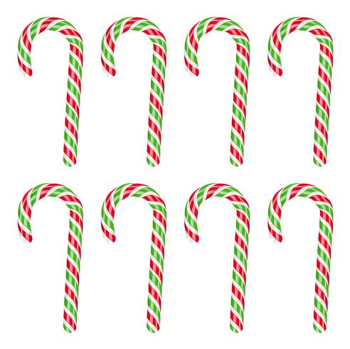 492x490 High Detailed Red And Green Candy Cane, Vector Illustration