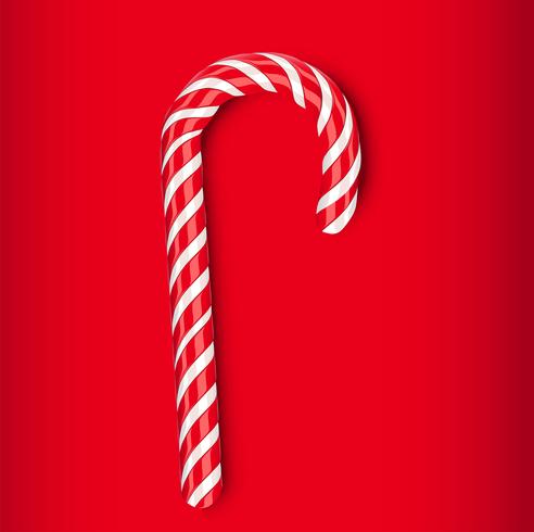 492x490 High Detailed Red Candy Cane, Vector Illustration