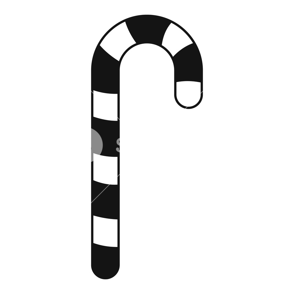 1000x1000 Candy Cane Icon Simple Illustration Of Striped Candy Cane Vector