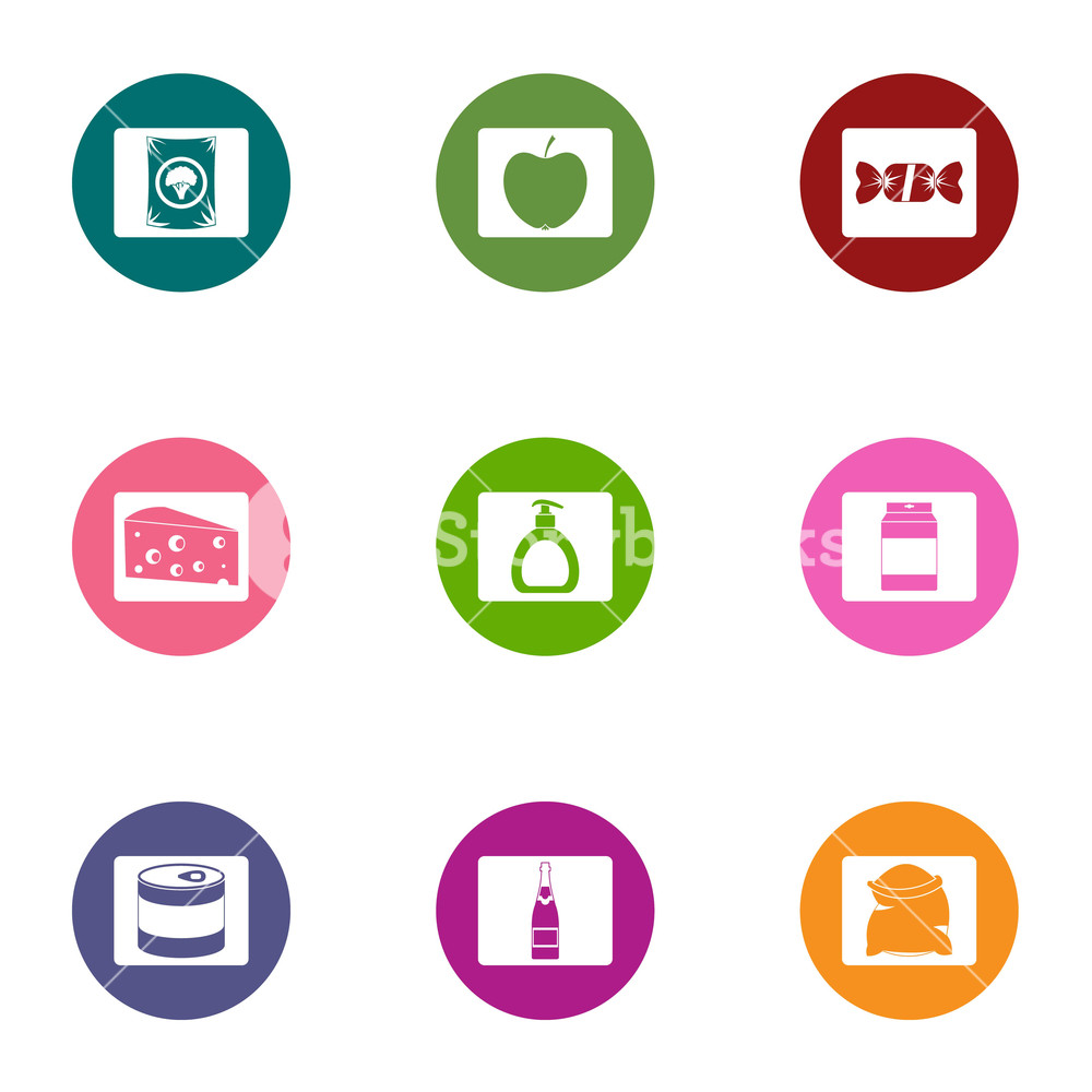 1000x1000 Canned Food Icons Set Flat Set Of Canned Food Vector Icons