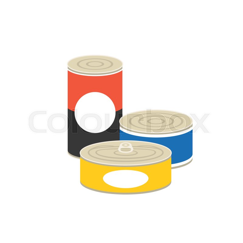 800x800 Canned Food Illustration, Flat Design Stock Vector Colourbox