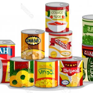 300x300 Photostock Vector Different Types Of Canned Food Illustration