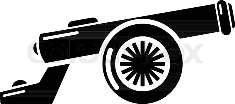800x354 Cast Iron Cannon Icon Simple Stock Vector Colourbox