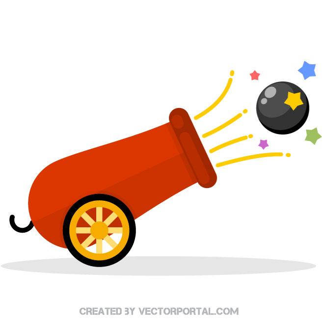660x660 Circus Cannon Vector Image
