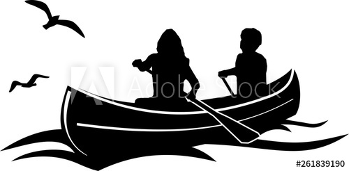 500x246 Canoe Paddle Silhouette
