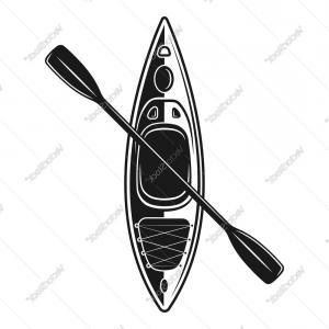 300x300 Woman In Canoe Kayaking Cartoon Vector Studiogrfx
