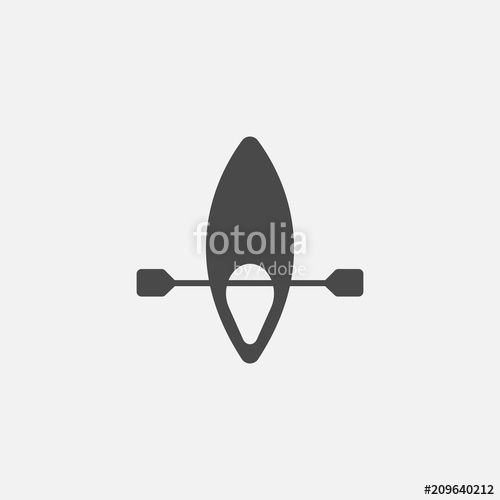500x500 Canoe Paddle Vector Icon Water Transport And Sports Stock