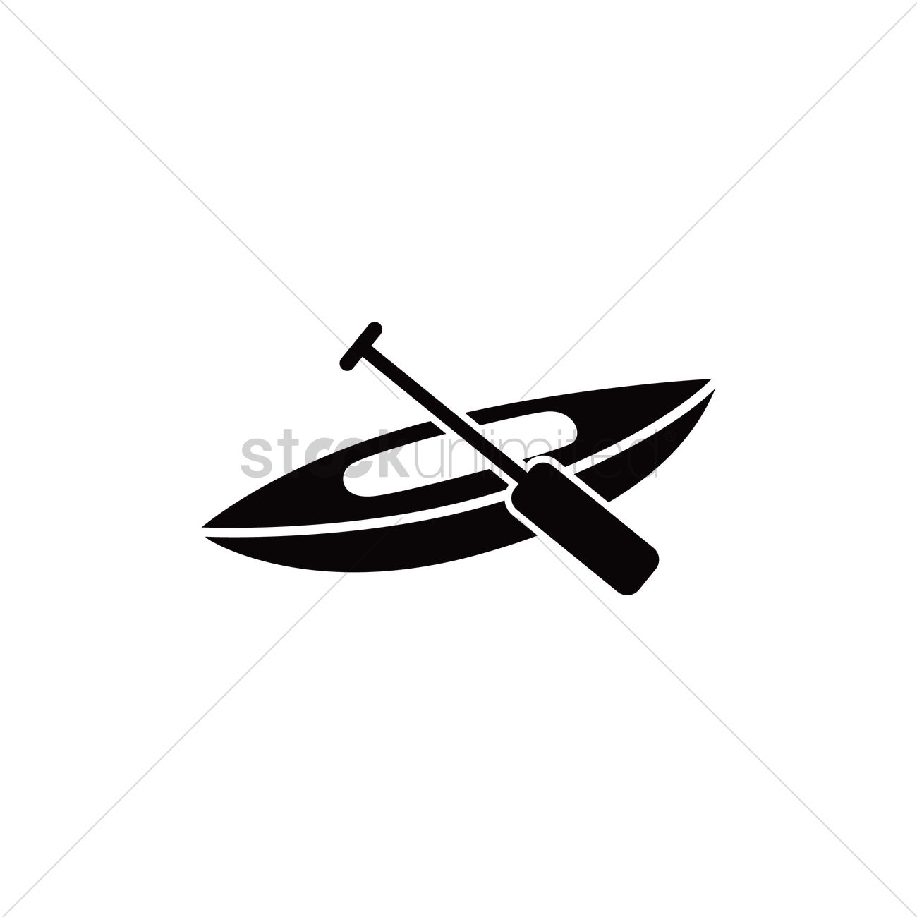 1300x1300 Canoe With Paddle Vector Image
