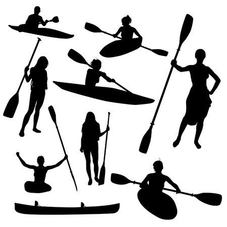 450x450 Canoe Silhouettes Royalty Free Vector Graphics